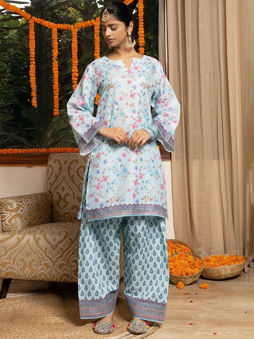 HOUSE OF KARI Lawn Cotton Shimmer Printed Co-Ords-picture-21