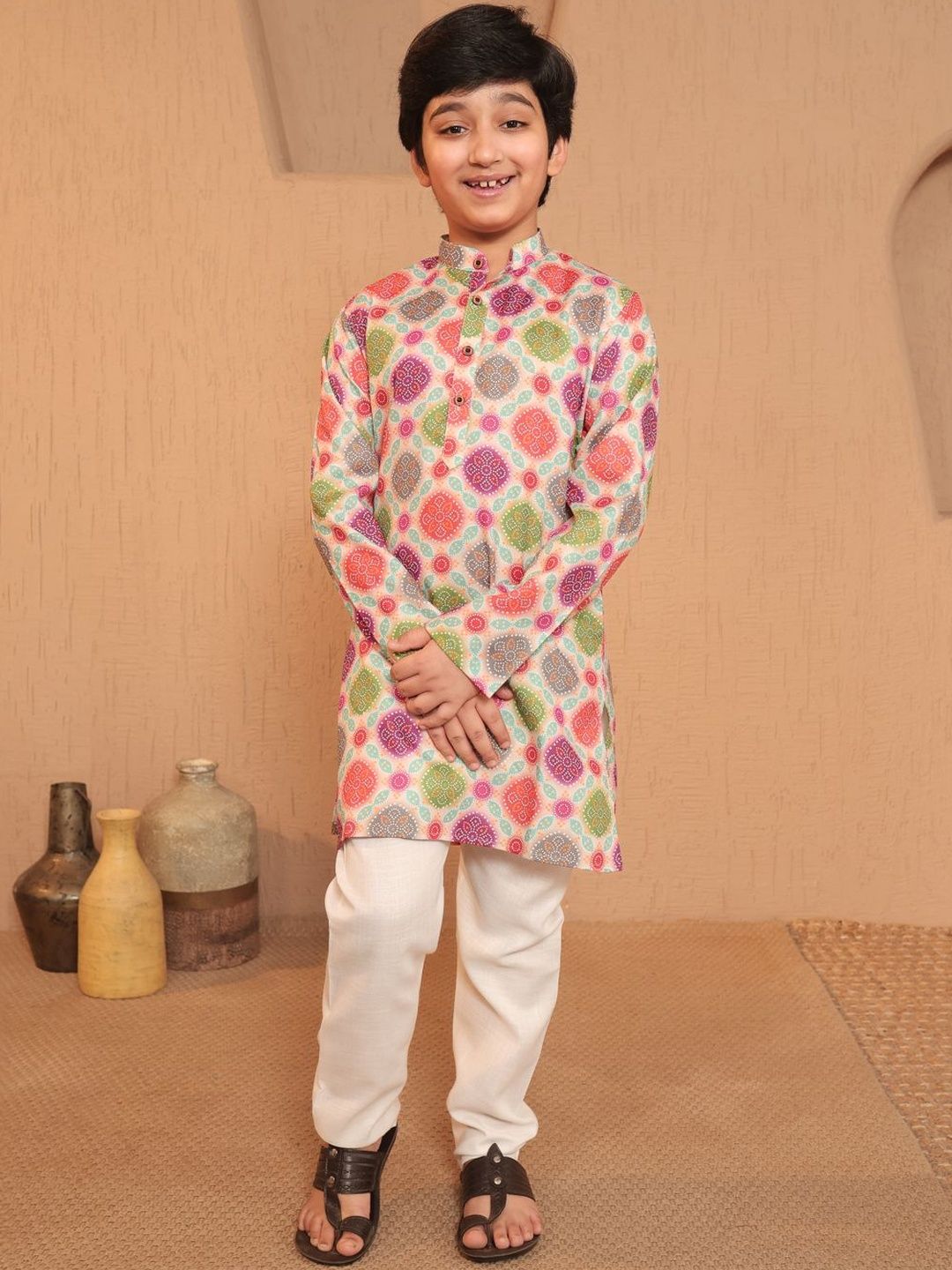 Aj DEZInES Boys Cotton Full sleeves Printed Kurta Pyjama Set-picture-34