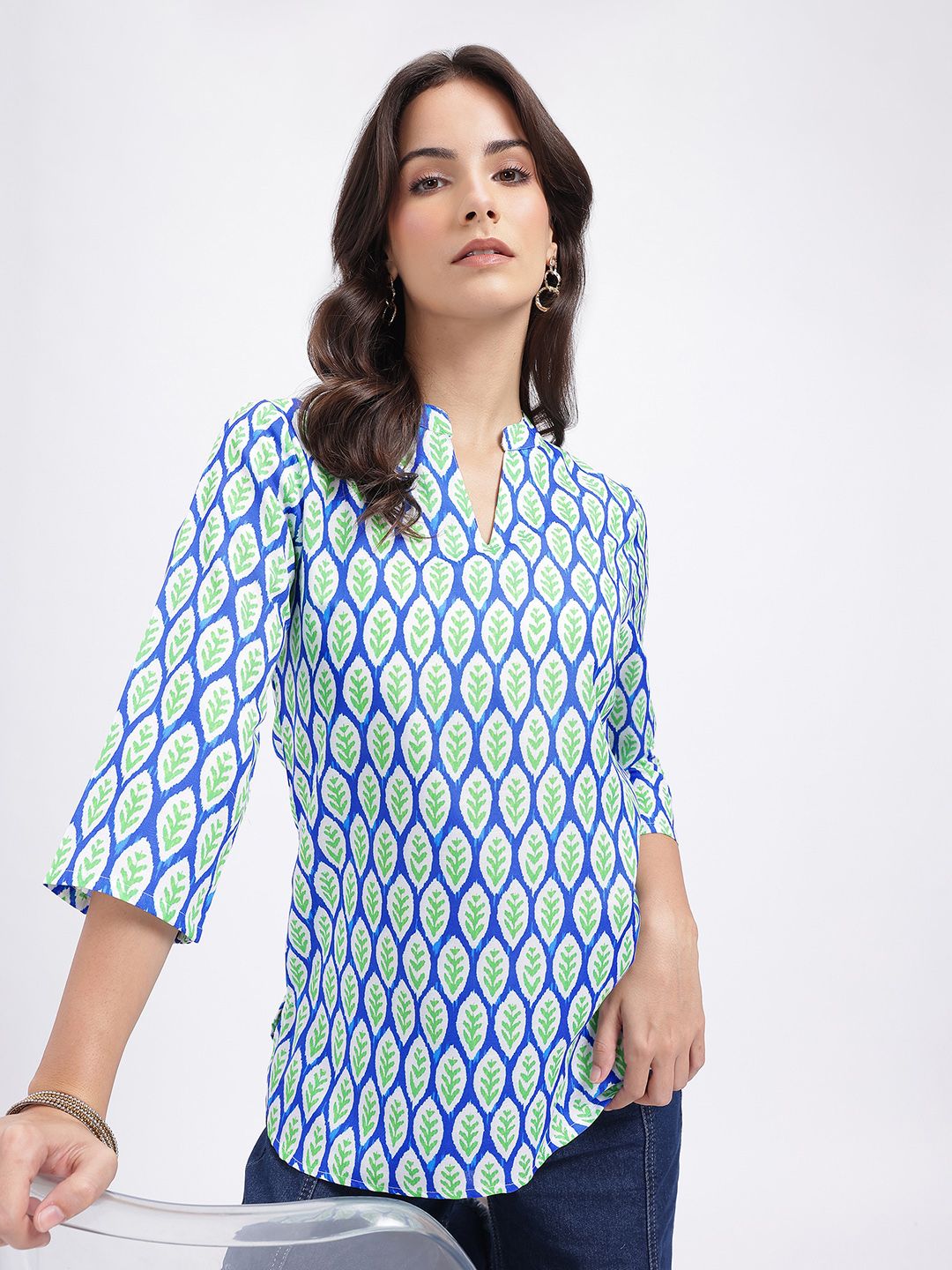Anouk Rustic Conversational Printed Mandarin Collar Straight Kurti-picture-14