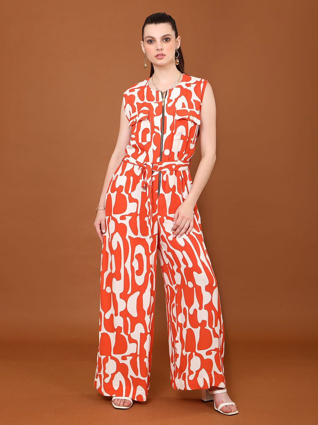 Tamiska By Narendra Kumar Printed Round Neck Basic Jumpsuit-picture-26