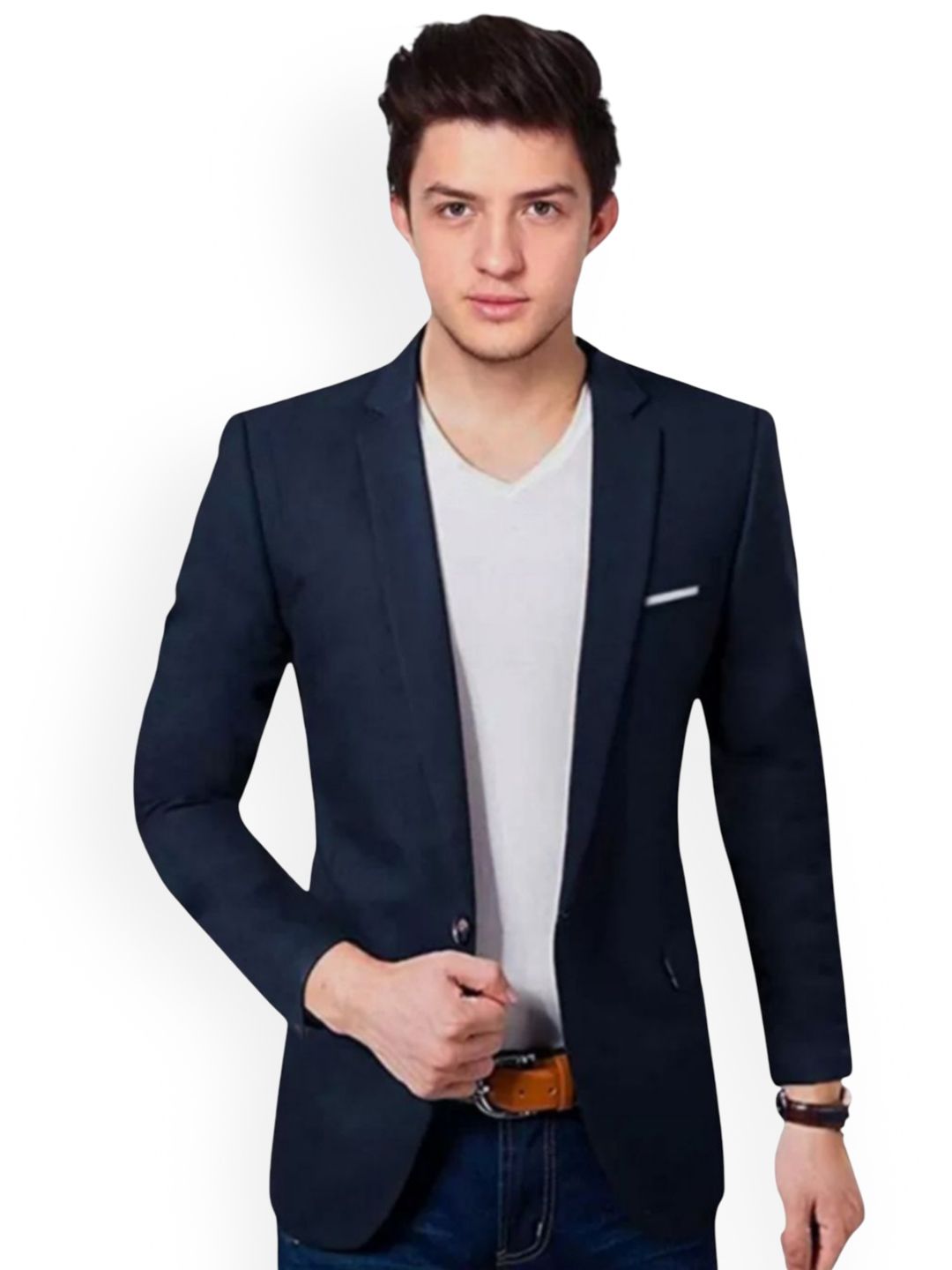 SOFTINO Notched Lapel Single Breasted Slim Fit Blazers-image-42