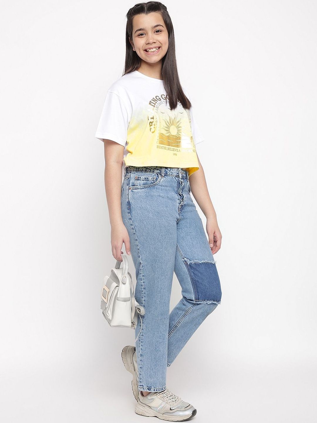 Lil Tomatoes Girls Set Of 2 Print Cotton Crop Top-picture-43