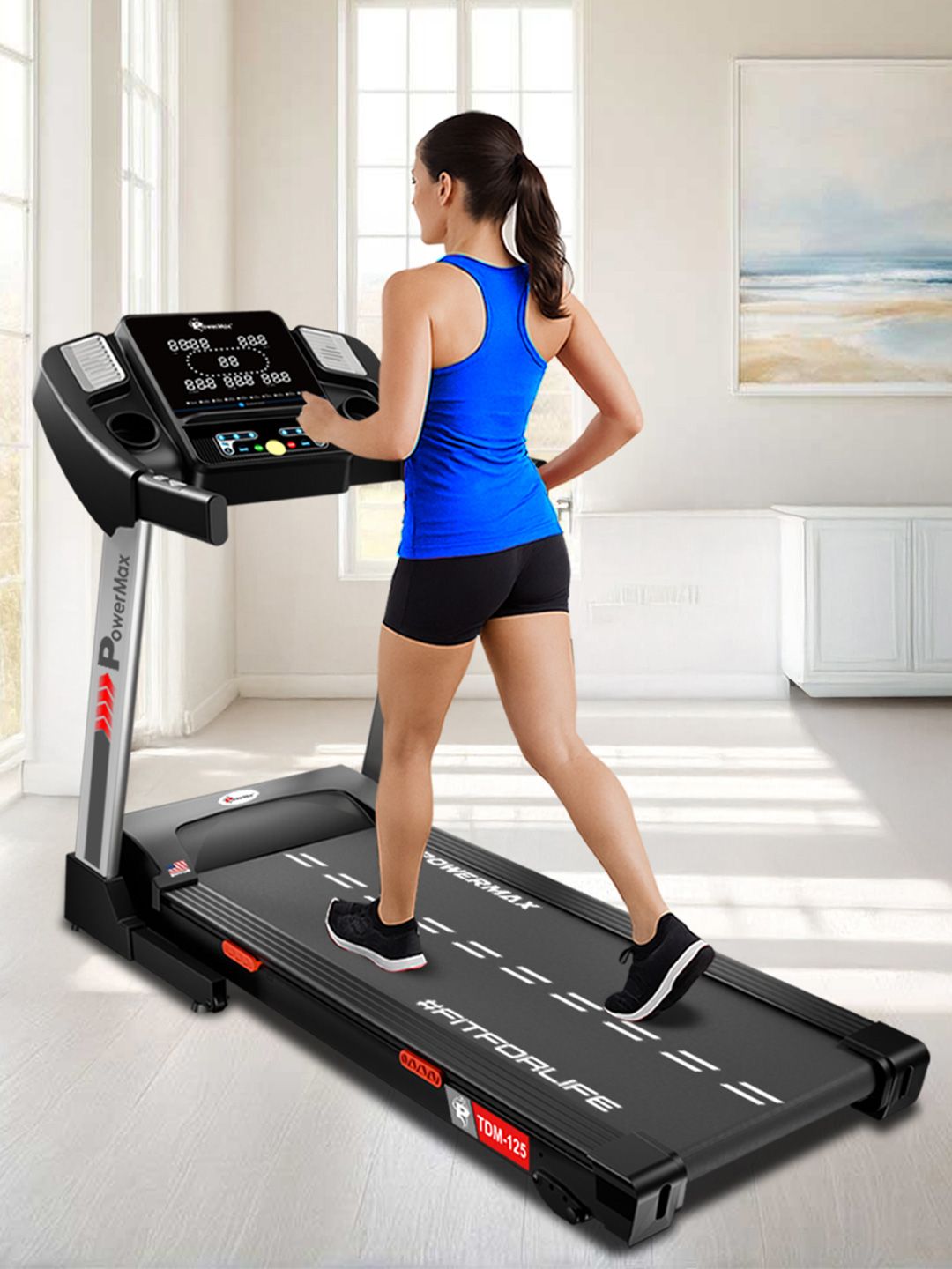 PowerMax Fitness Automatic DC Motorized Auto Incline Treadmill-image-10