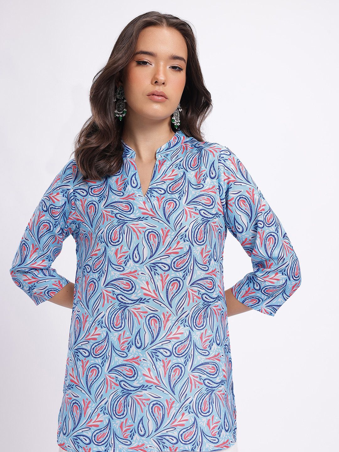 Anouk Rustic Ethnic Motifs Printed Mandarin Collar Straight Kurti-picture-33