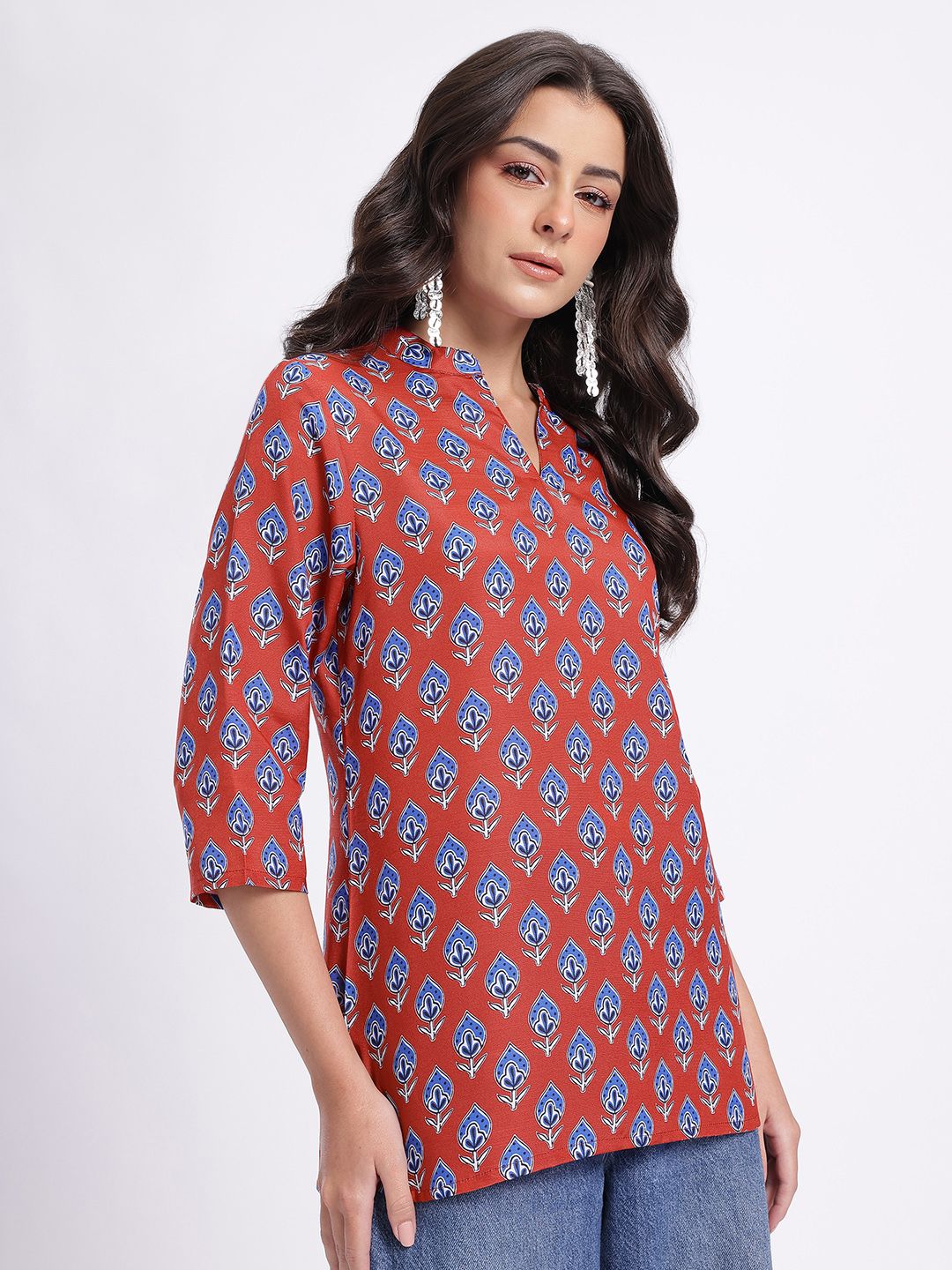 Anouk Rustic Ethnic Motifs Print Curved Hem Kurti-picture-49