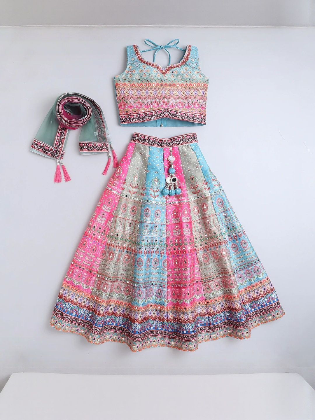 Sangria Girls Mirror Work Ready to Wear Lehenga Choli