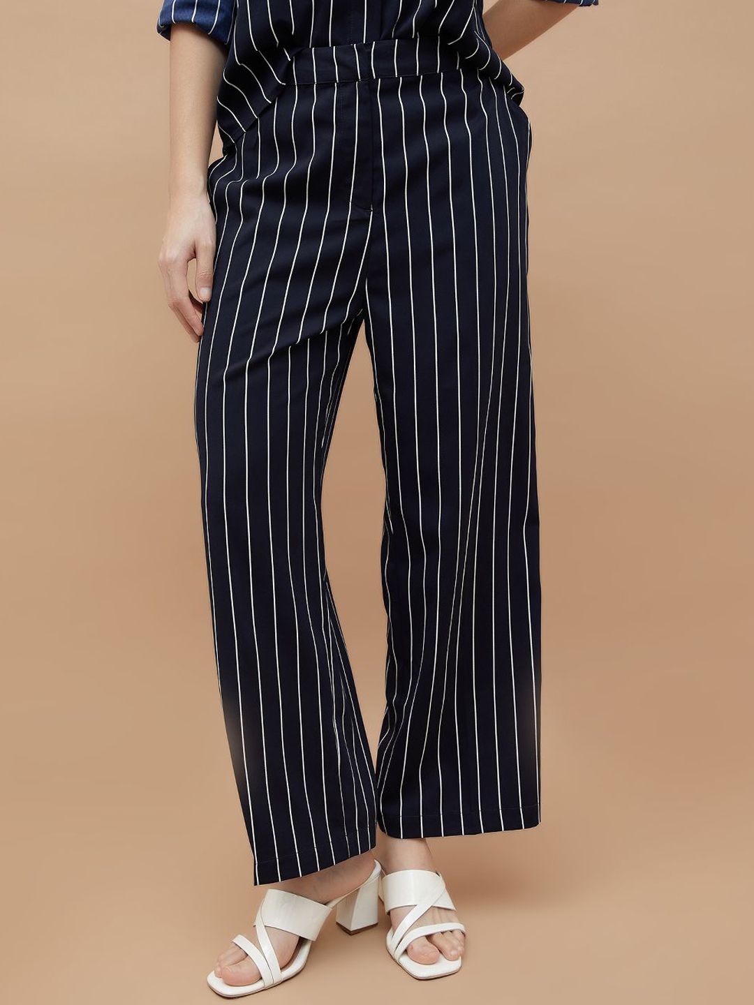 CODE by Lifestyle Women Striped Straight Fit Trousers-picture-30