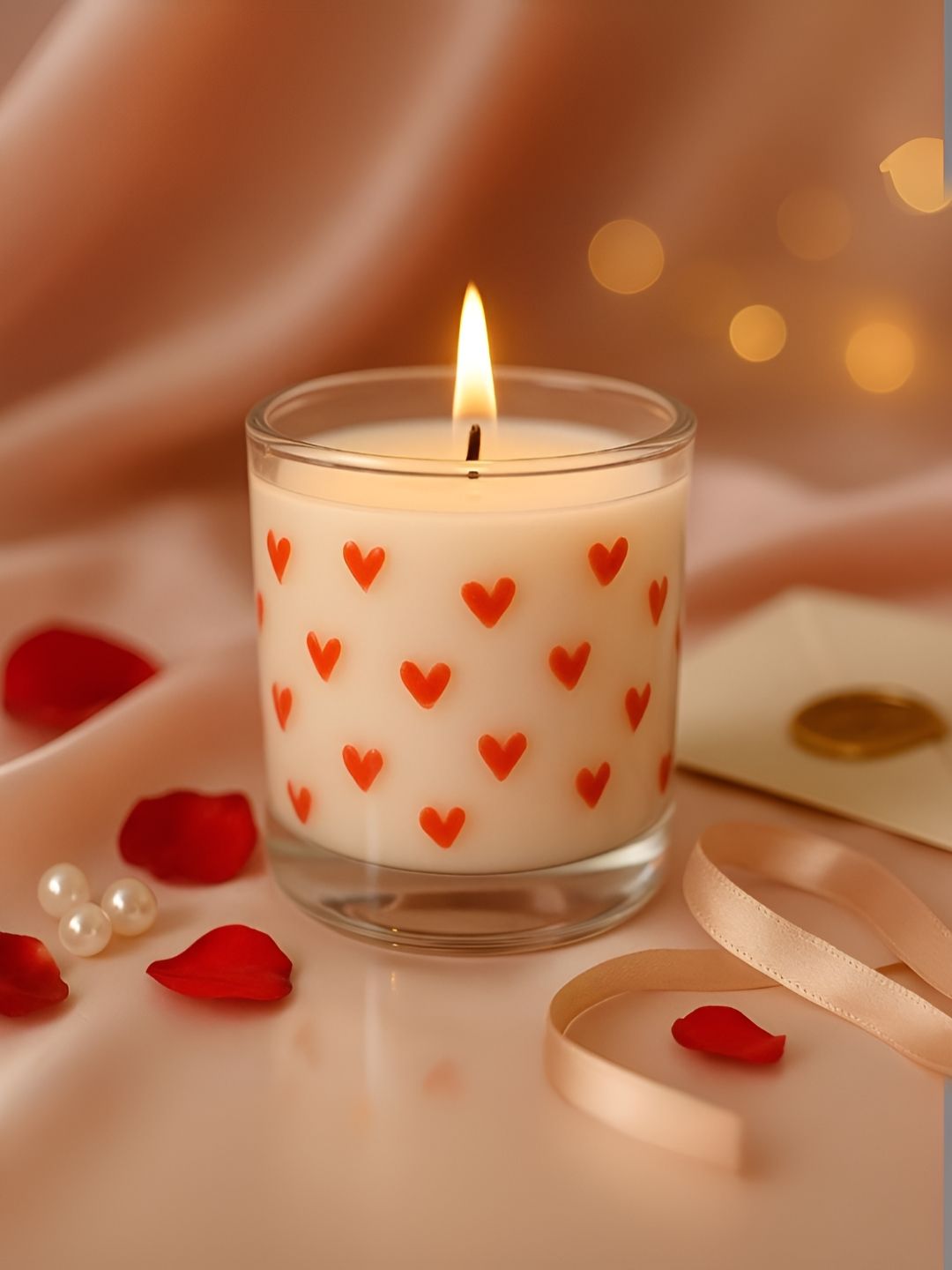 SERAAF White & Red Geometric Printed Scented Jar Candle- 250 gm-picture-10