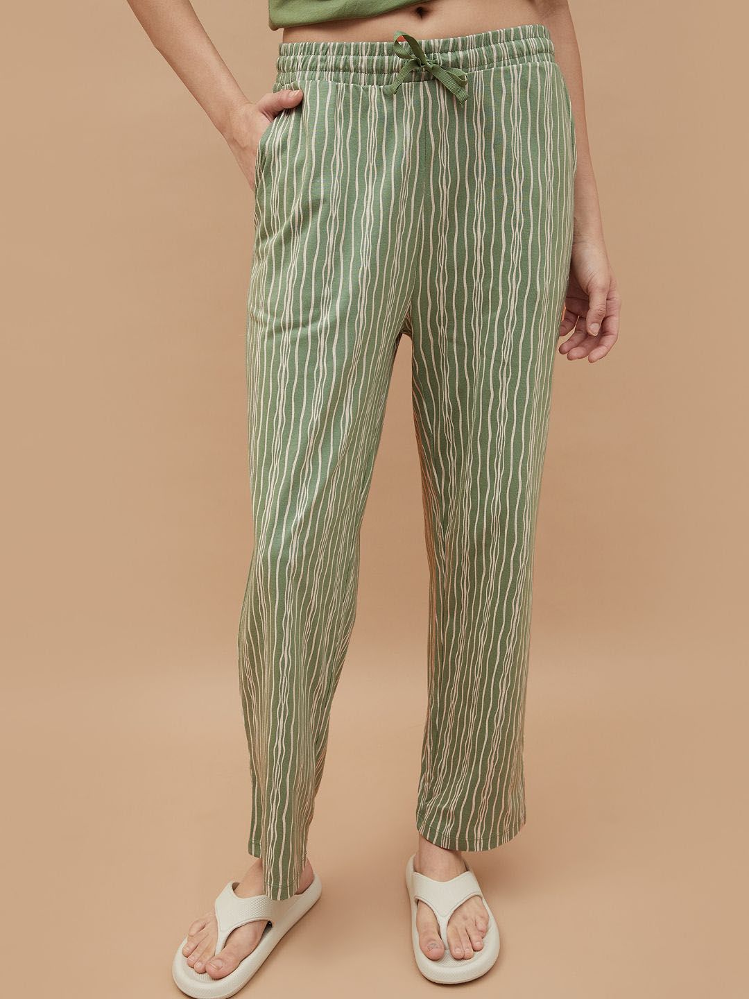 Ginger by Lifestyle Women Striped Regular Fit Mid-Rise Cotton Trouser-picture-20