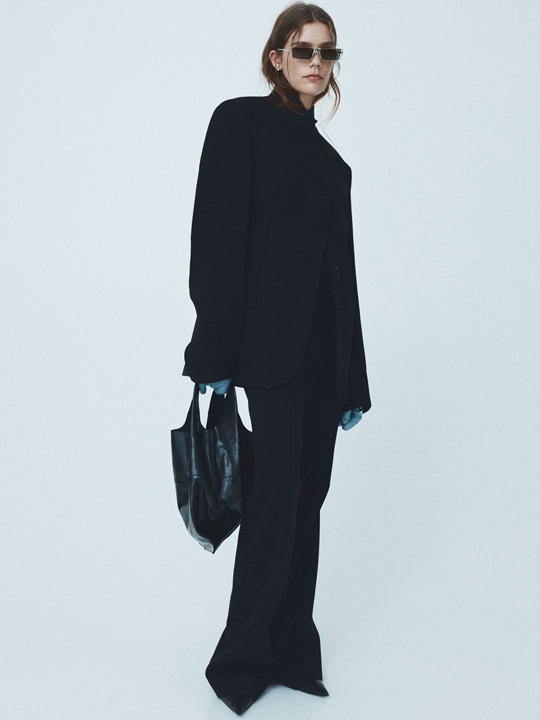 H&M Women Black Wool Single Breasted Blazer-picture-15