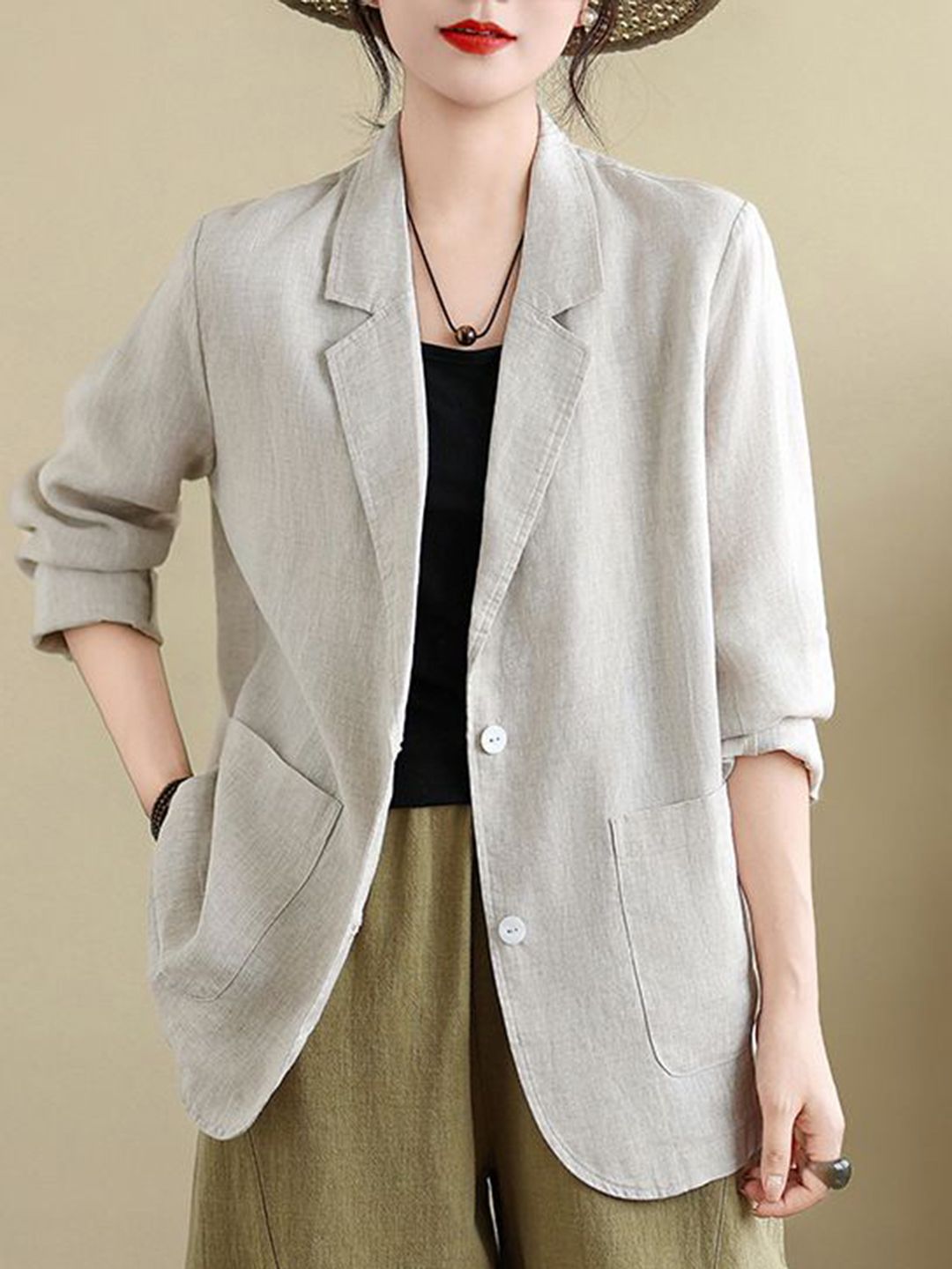 StyleCast x Revolte Lapel Collar Regular Tailored Jacket-picture-19