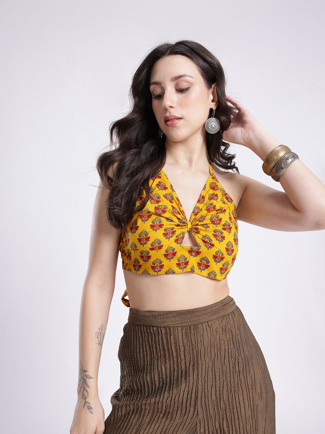 fusion by glitchez Floral Printed Styled Back Casual Top-picture-35