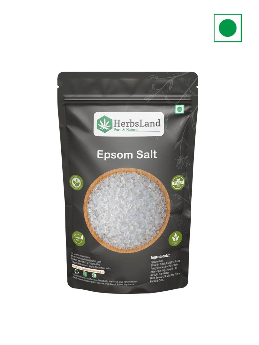 HerbsLand Epsom Salt For Bath Soaks & Pedicure, - 450 g-picture-10