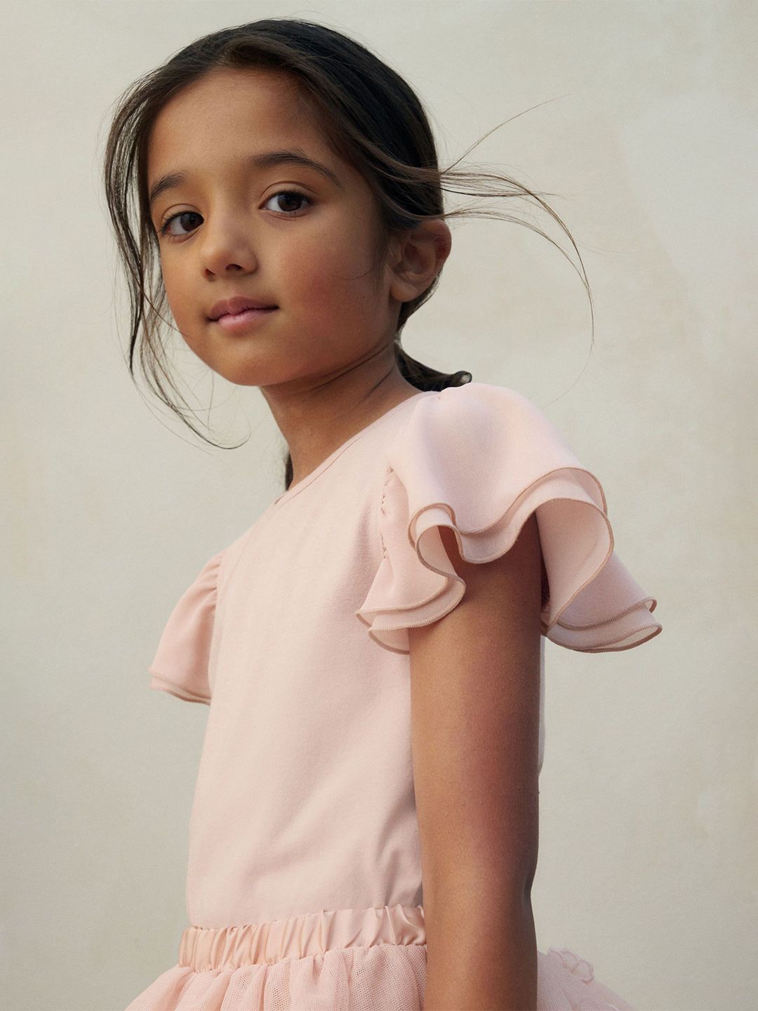 H&M Girls Flutter Sleeves Round Neck Regular Top-picture-36