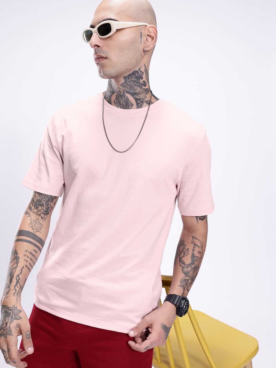 Kook N Keech Striped Sleeves Pure Cotton Slim Fit T-shirt-picture-27