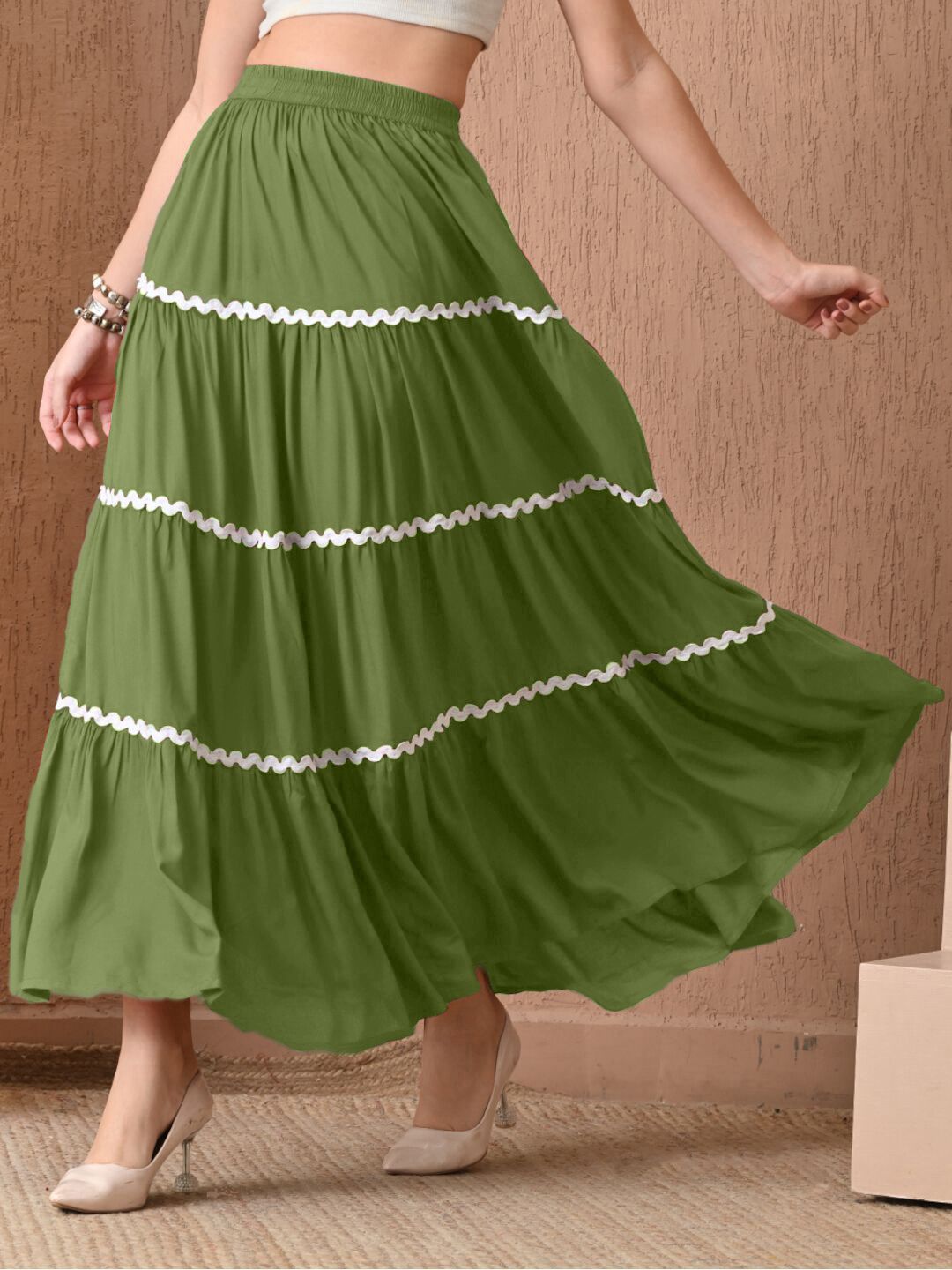 PTVIZE Women Polyester Solid A-Line Skirts-picture-10
