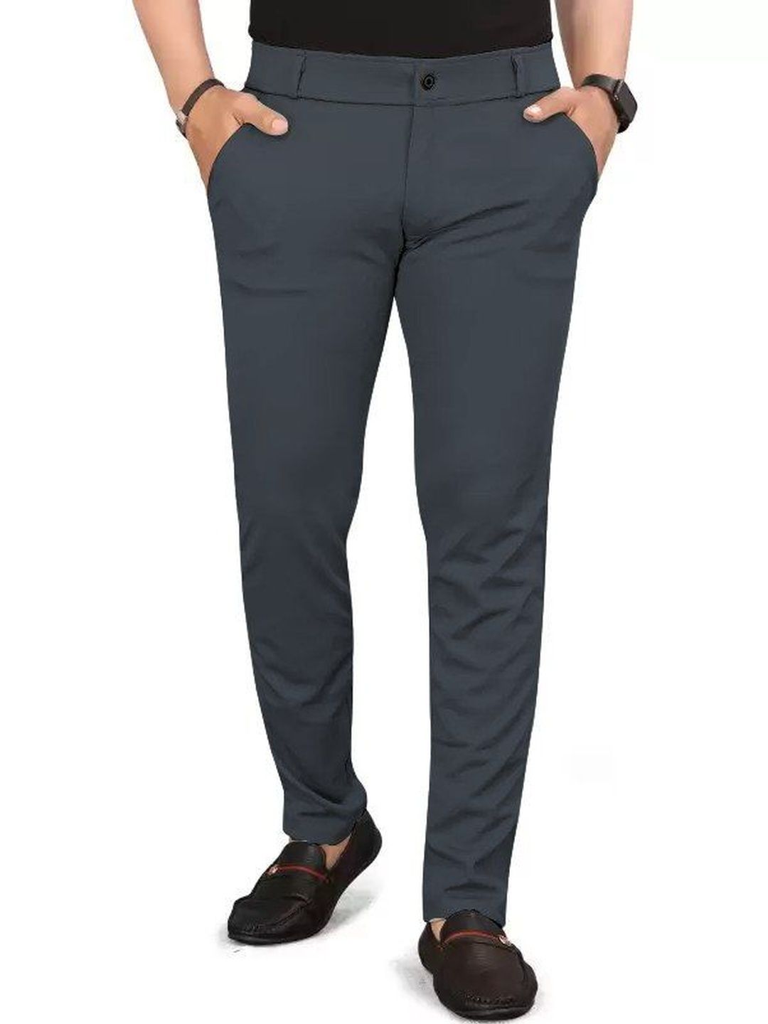 COMBRAIDED Men Slim Fit Easy Wash Trousers-picture-17