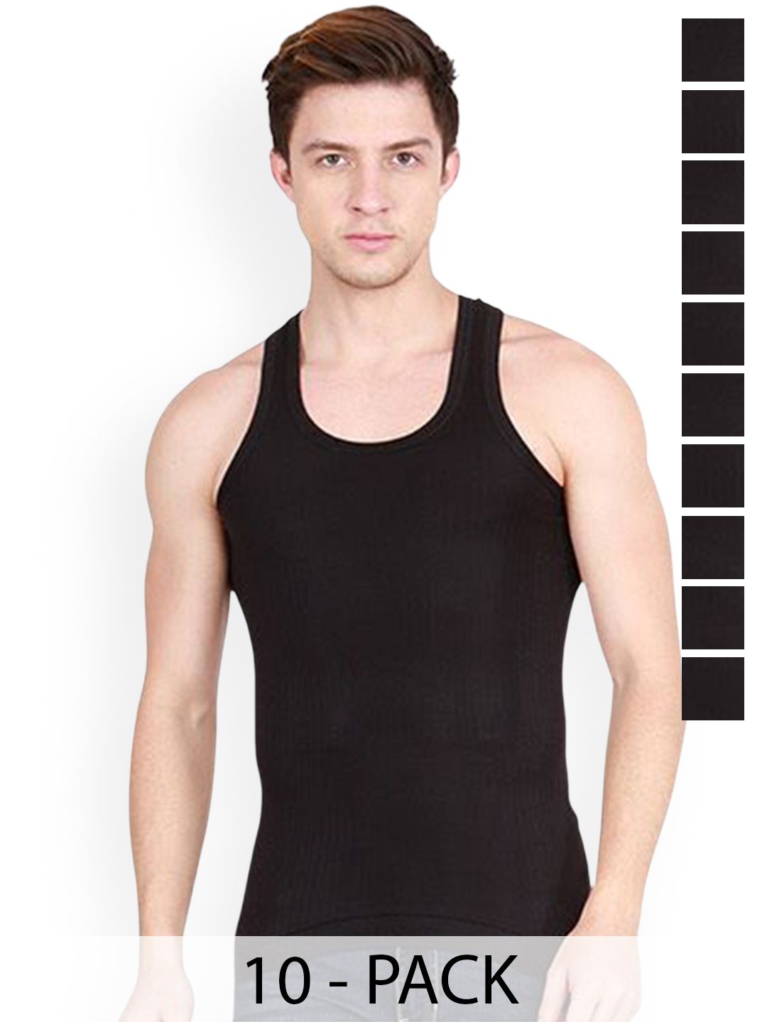 Sporto by Macho Pack Of 10 Cotton Solid Undershirt Innerwear Vests-picture-56
