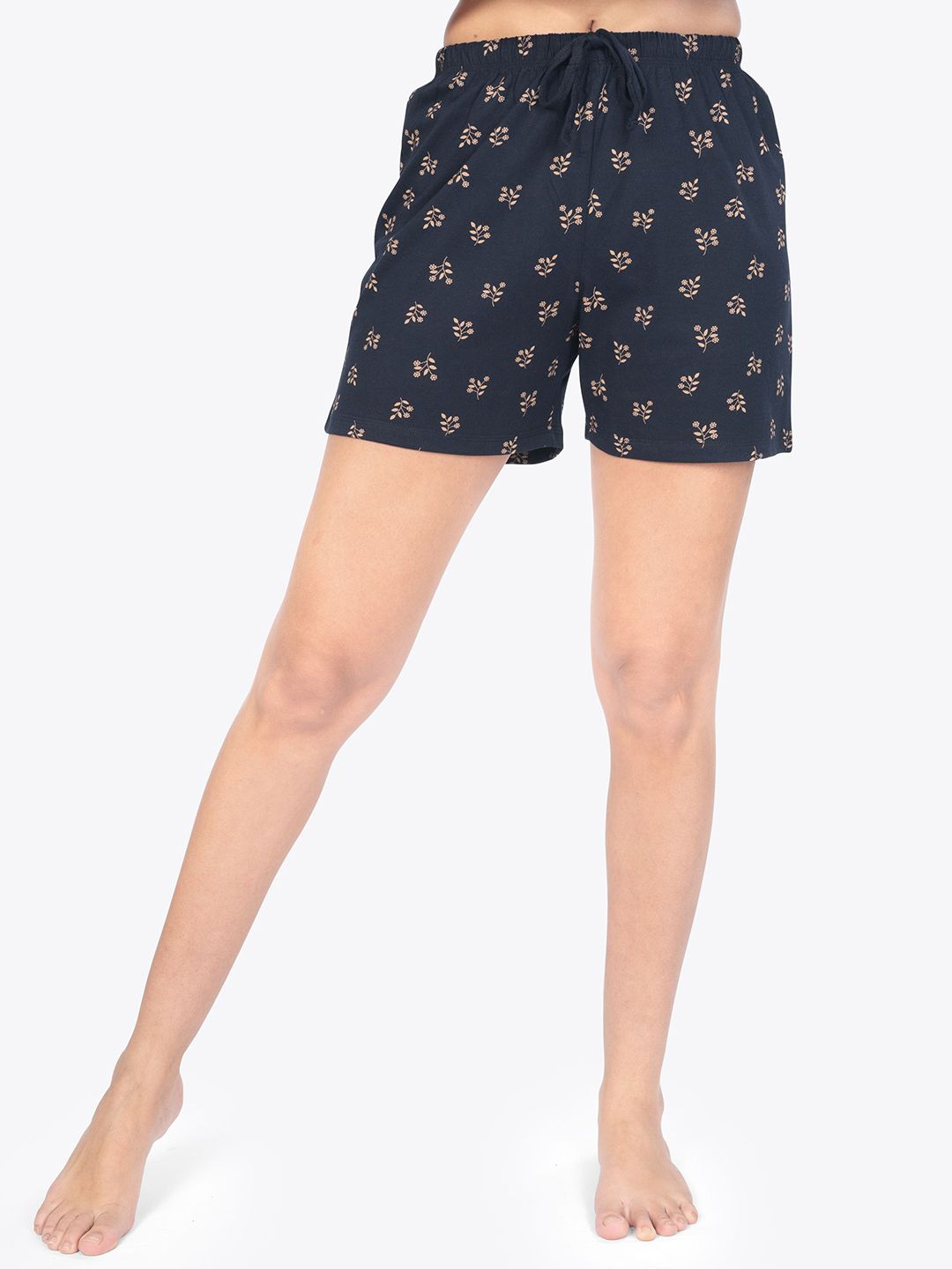 ariel Women Printed Mid-Rise Pure Cotton Lounge Shorts-image-11