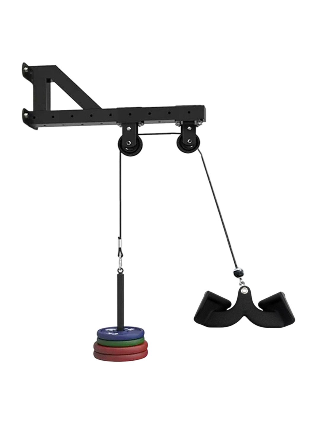 HackerX Unisex Pack Of 2 Adjustable LAT Pulldown Mag Handle Workout Accessories-picture-17
