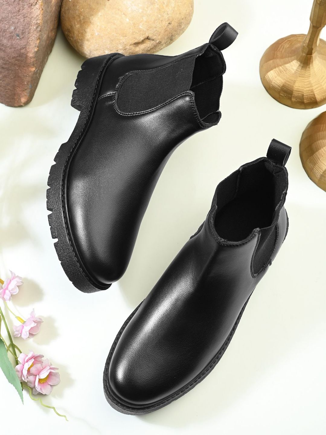 Big Fox Women Textured Block-Heeled Chelsea Boots-image-30