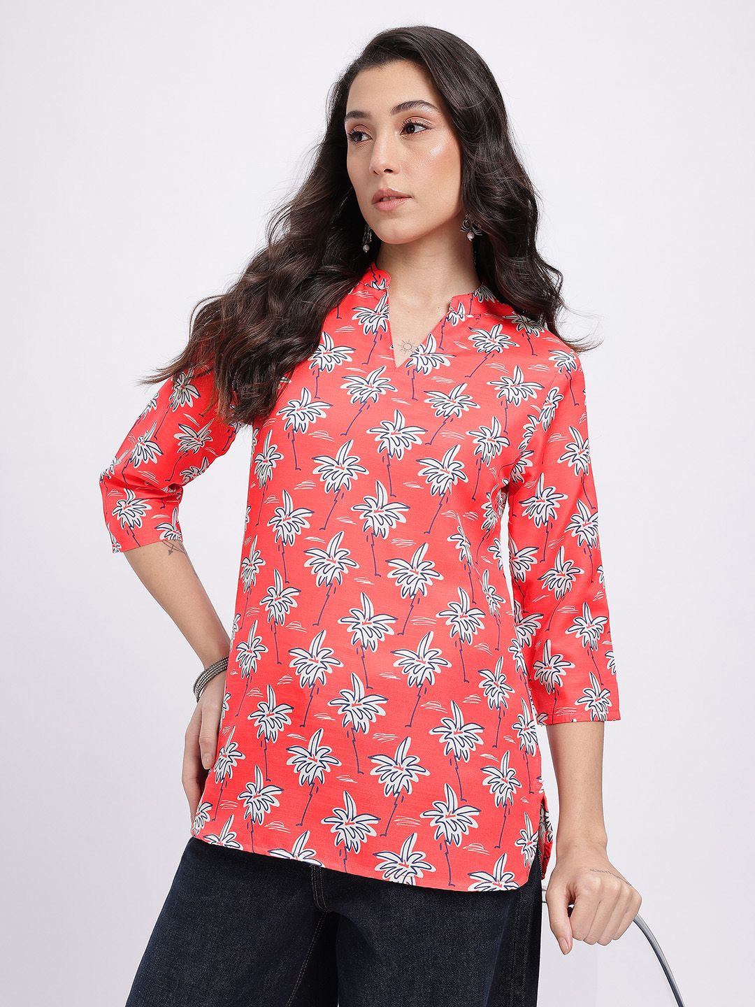 Anouk Rustic Ethnic Motifs Printed Mandarin Collar Straight Kurti-picture-13