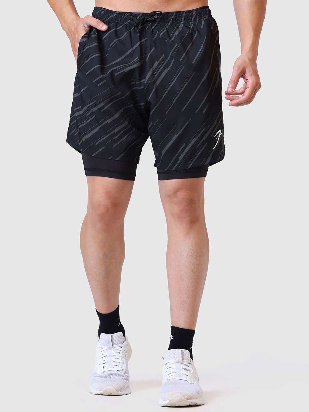 FUAARK Men Slim Fit Compression Inner with Printed Gym Shorts-image-36