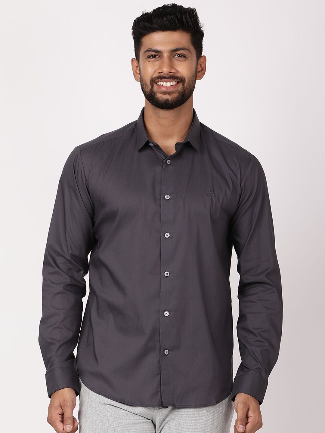 Indian Terrain Classic Slim Fit Spread Collar Formal Shirt-image-14