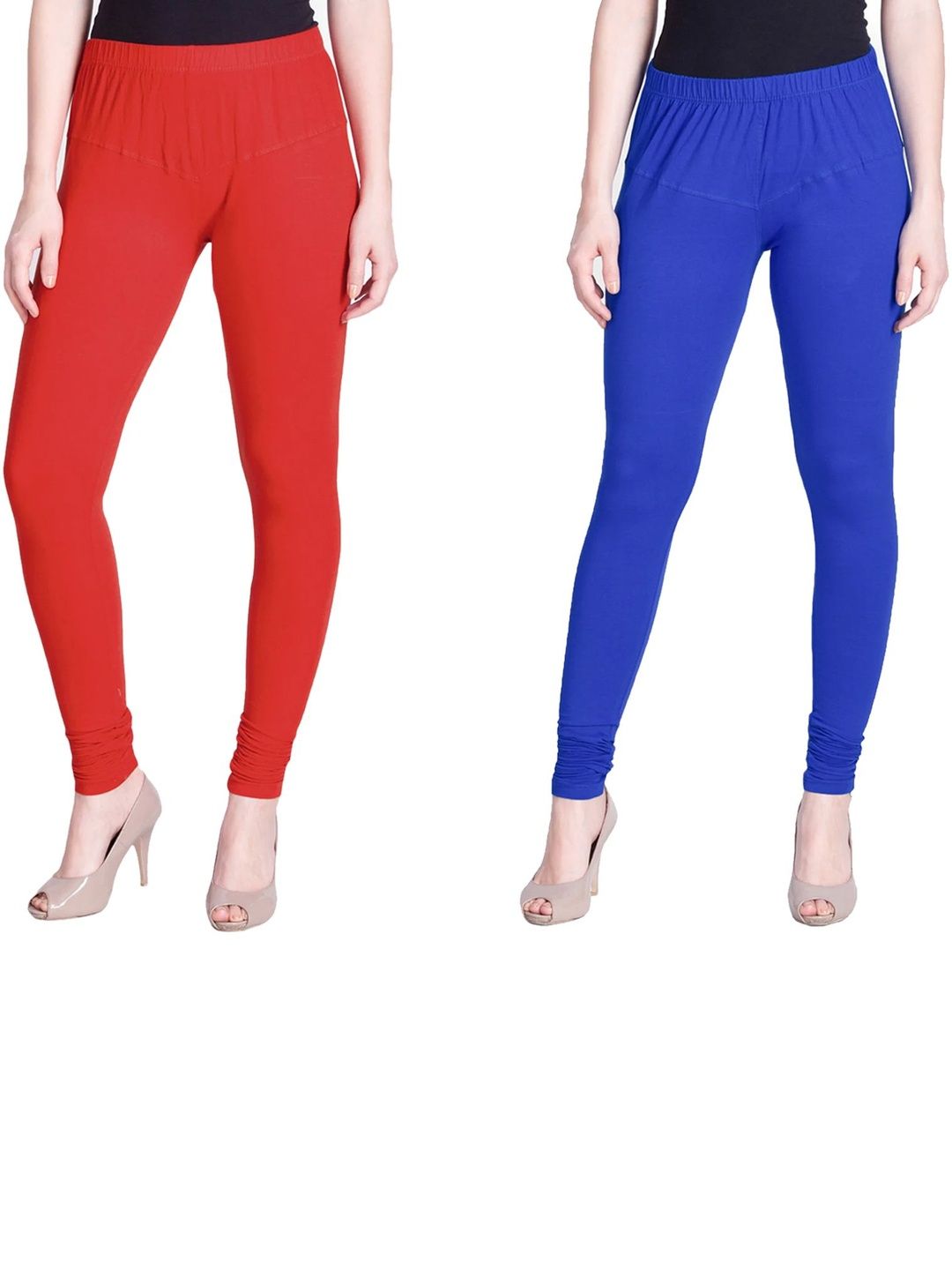 Navkar Crafts Pack of 2 Women Cotton Churidar Length Slip-On Leggings-picture-39