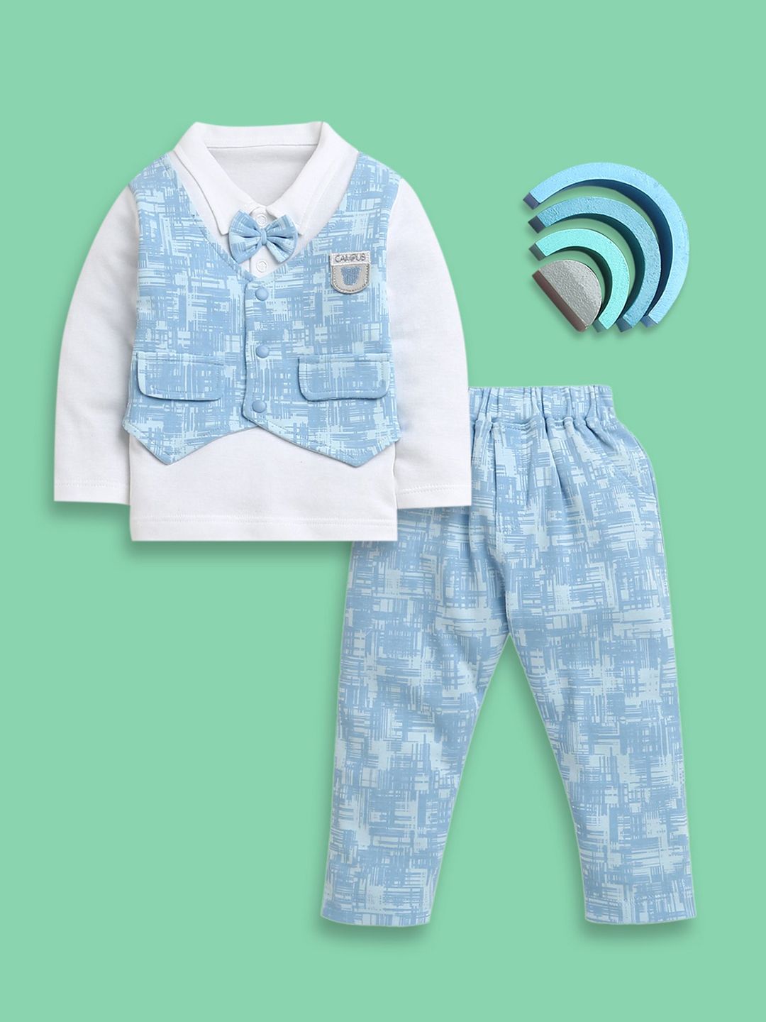 BUMZEE Boys Printed Shirt with Trousers-picture-12