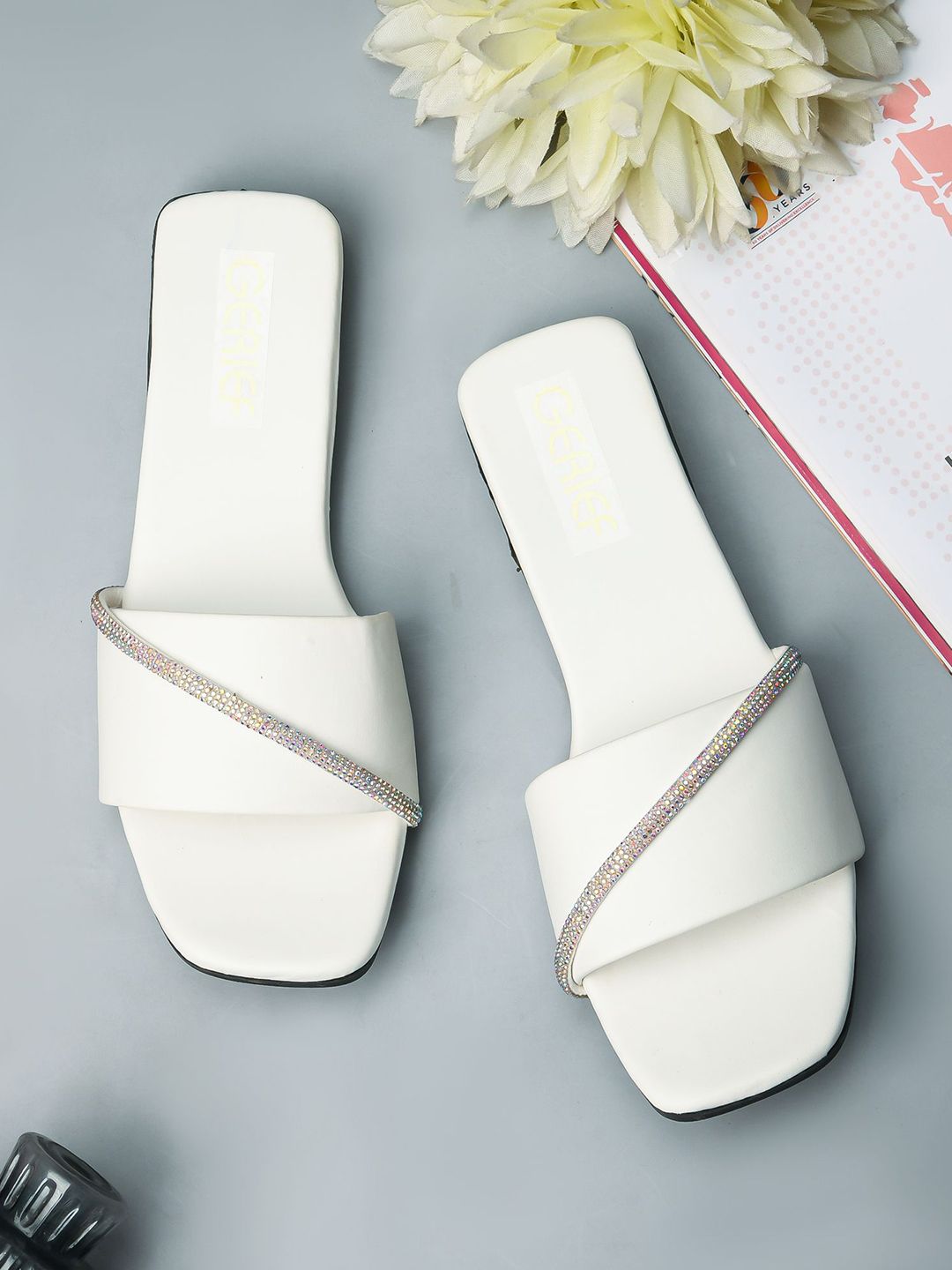 GERIEF Women Embellished Synthetic Regular Open Toe Flats-image-38