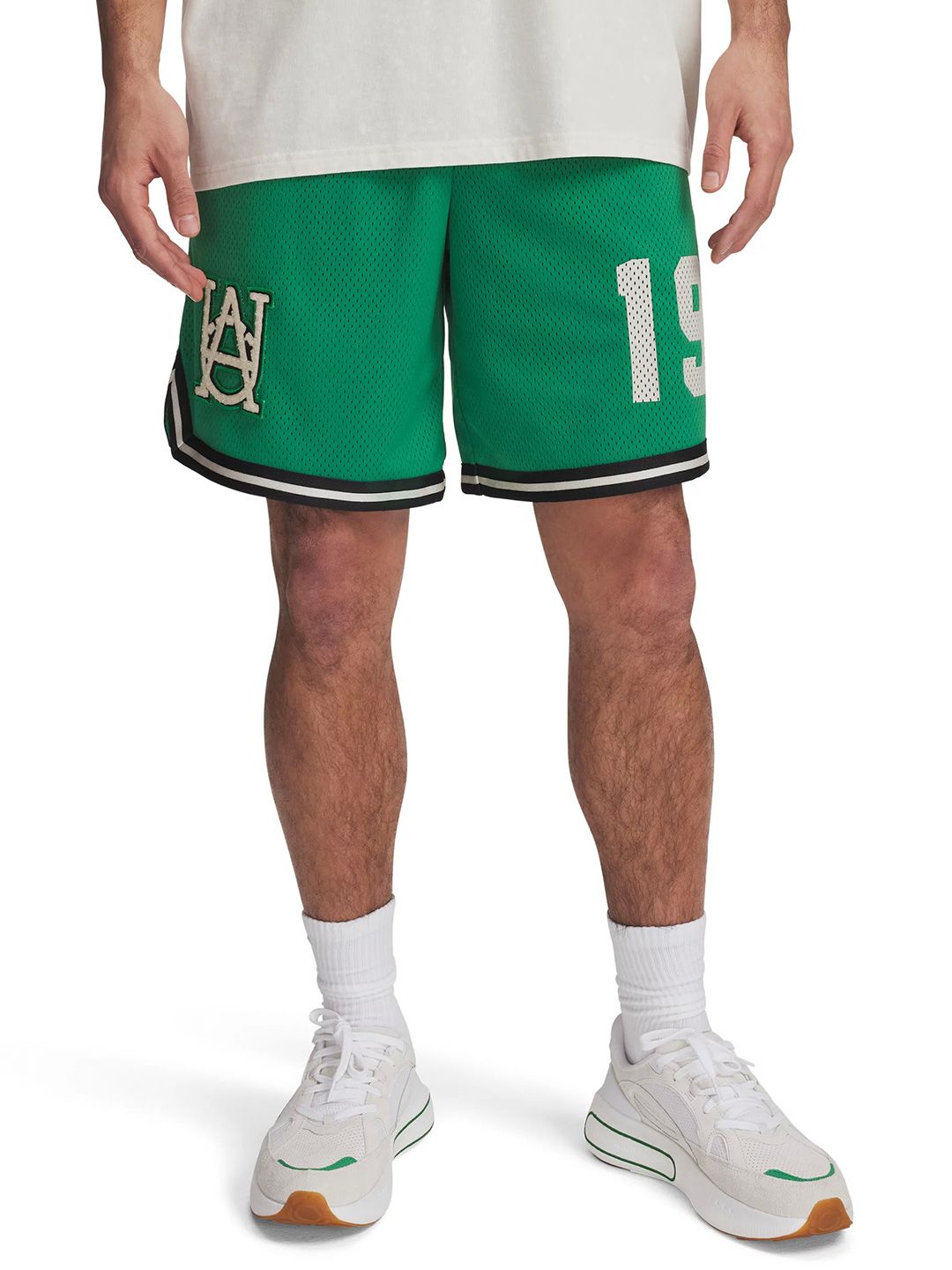 UNDER ARMOUR Men's Courtside Hoops Printed Relaxed-Fit Shorts-picture-31