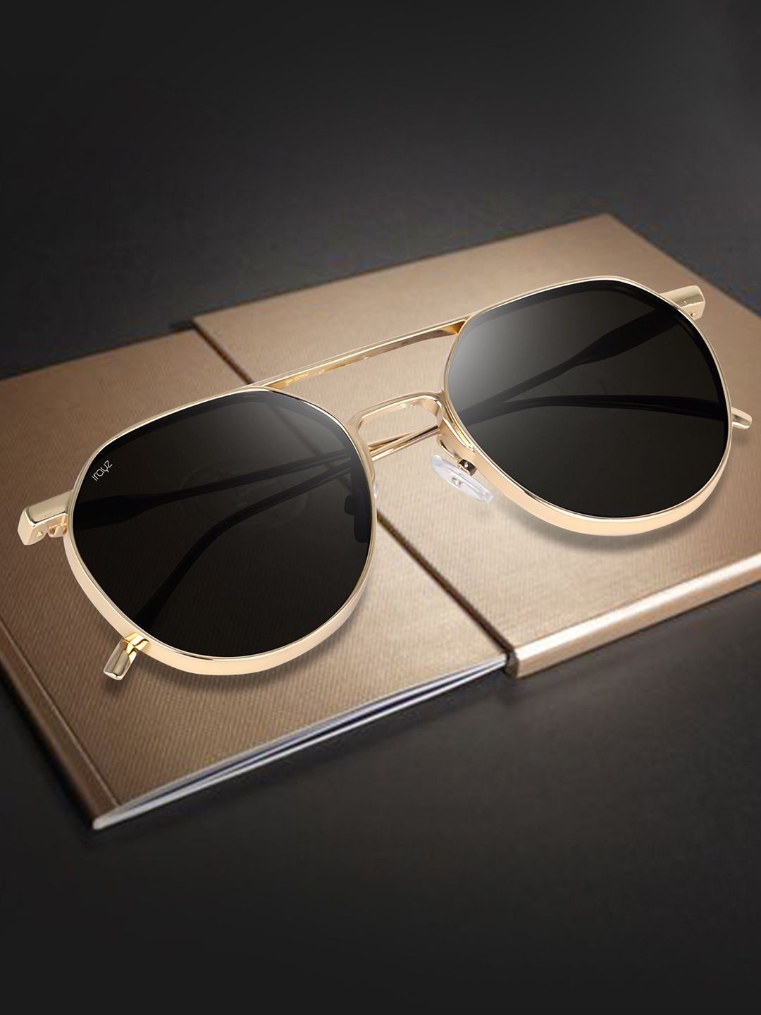Irayz Unisex Round Sunglasses with UV Protected Lens Allu-Gold-picture-32
