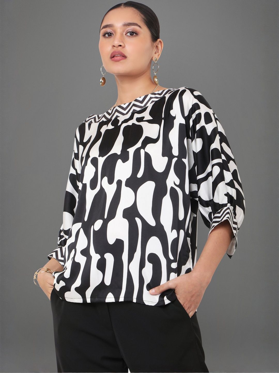 Tamiska By Narendra Kumar Abstract Printed Top-picture-36