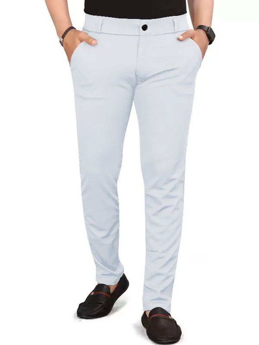 COMBRAIDED Men Solid Mid Rise Slim Fit Trousers-picture-28