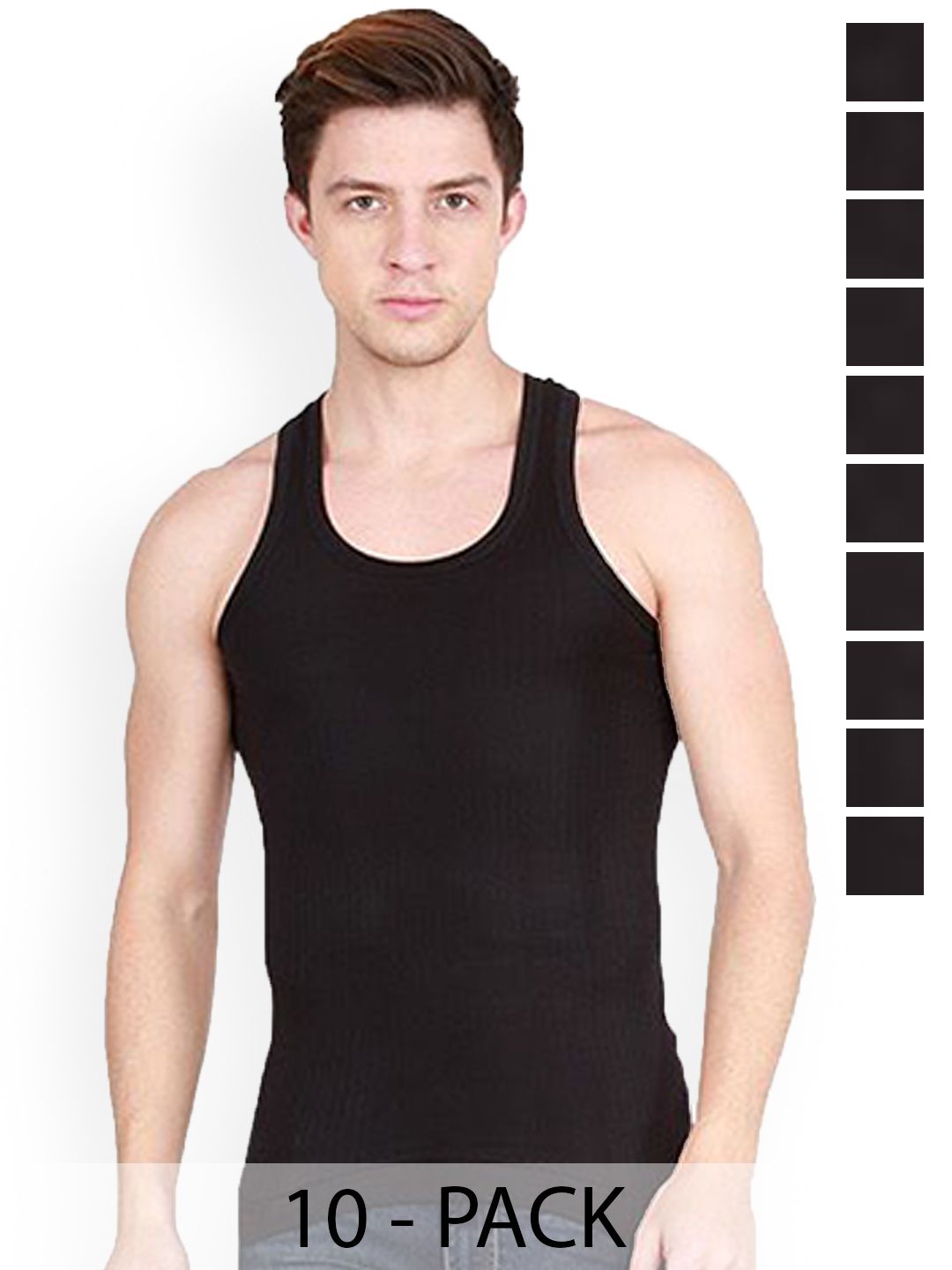 Sporto by Macho Pack Of 10 Cotton Solid Undershirt Innerwear Vests-picture-37