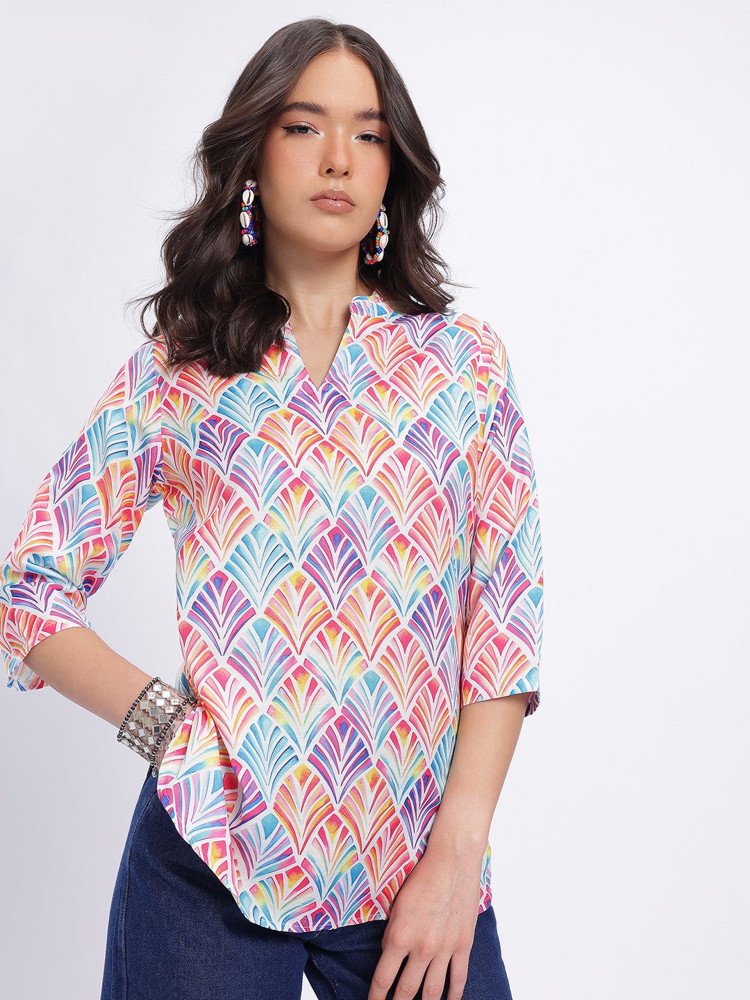 Anouk Rustic Ethnic Motifs Printed Mandarin Collar Straight Kurti-picture-31