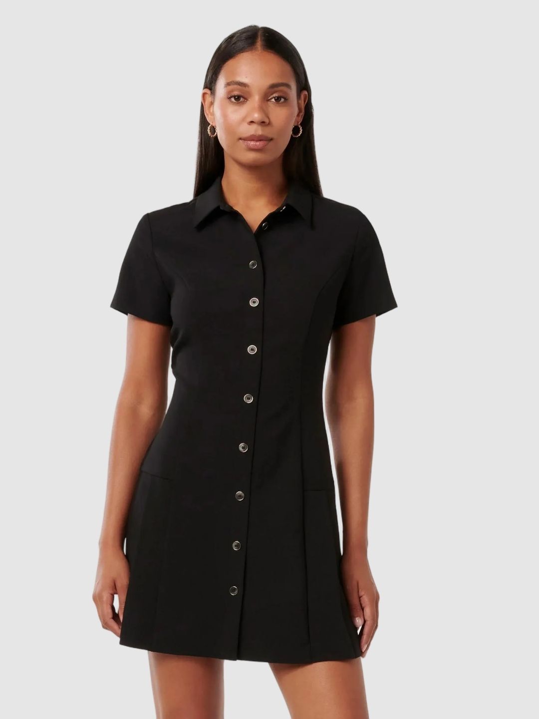 Forever New Shirt Collar Gathered or Pleated Casual Fit & Flare Mini Dress-picture-51