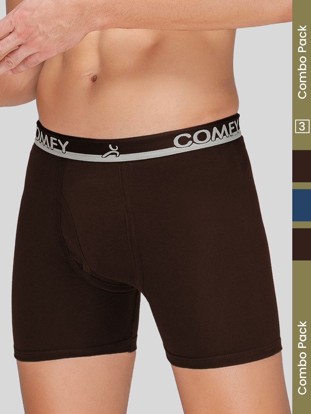 AMUL COMFY Men Pack Of 3 Cotton Outer Elastic Casual Trunk-picture-30