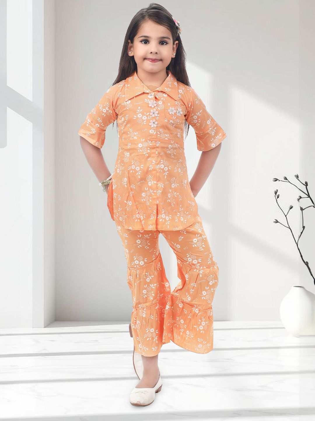 NEW GEN Girls Floral Printed Kurti & Palazzos-image-13