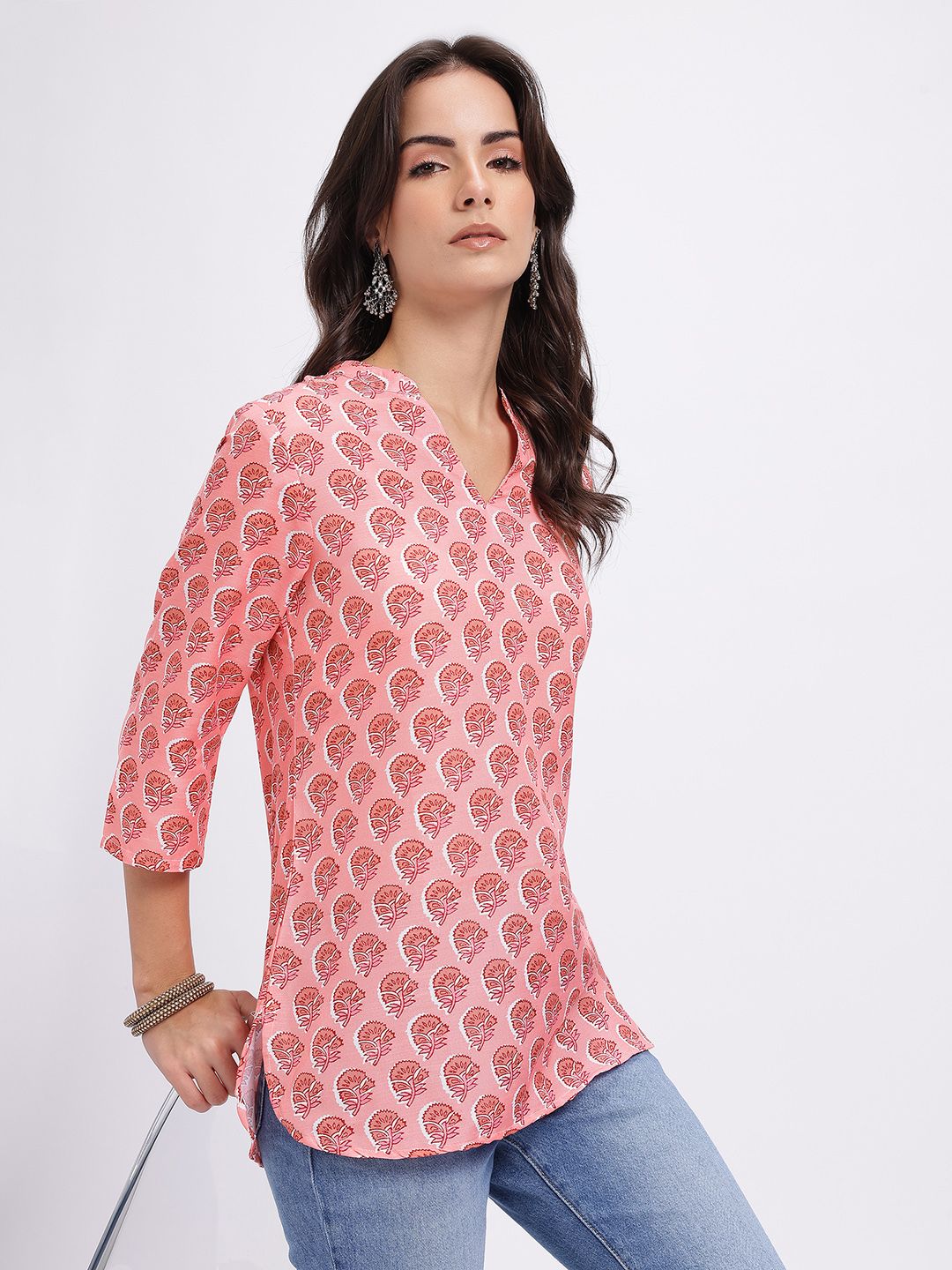 Anouk Rustic Ethnic Motifs Print Curved Hem Kurti-picture-23