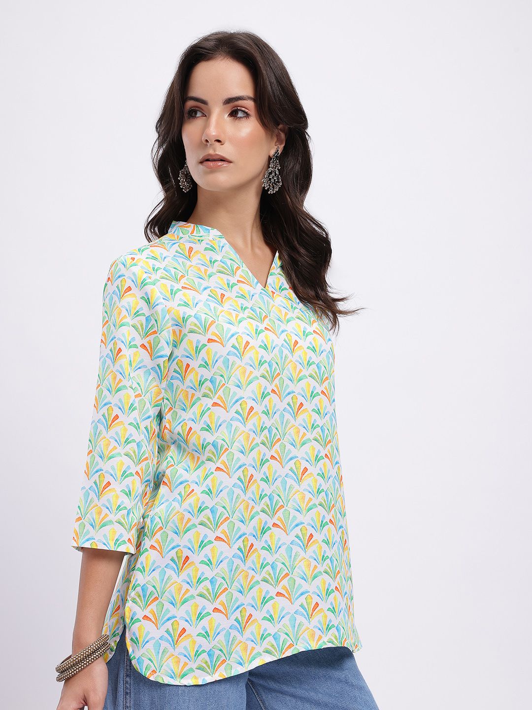 Anouk Rustic Ethnic Motif Printed Mandarin Collar Straight Kurti-picture-20