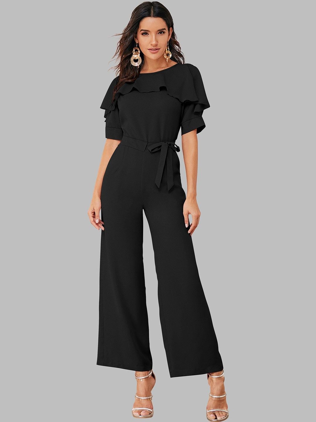 SZN Women Solid Jumpsuit With Matching Belt-picture-46
