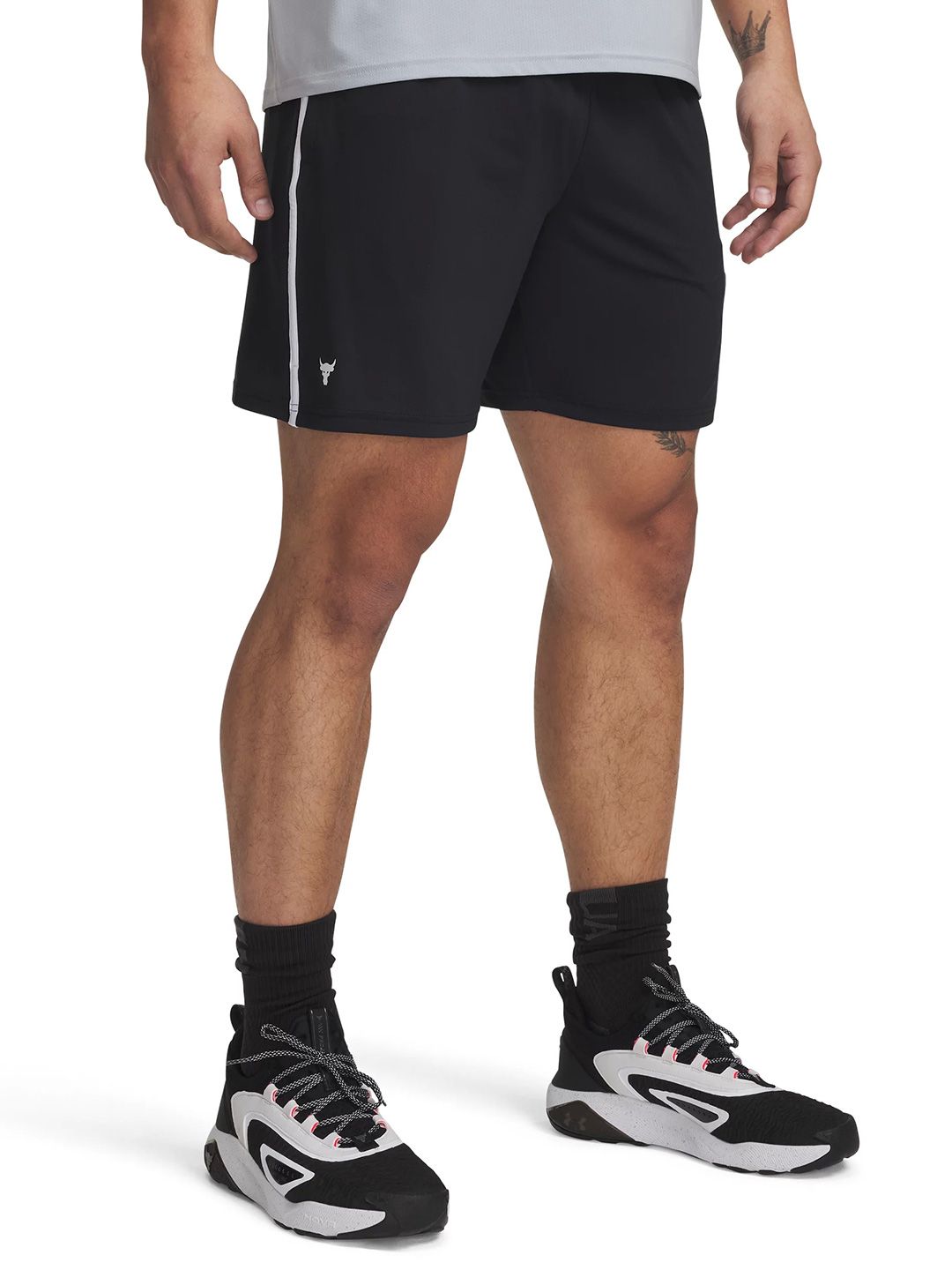 UNDER ARMOUR Project Rock Men Relaxed-Fit Mid-Rise Sports Shorts-picture-58