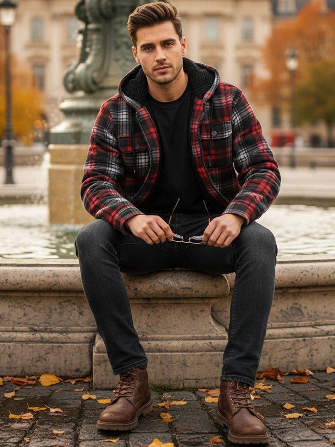 Mast & Harbour Hooded Woollen Padded Jacket-picture-13