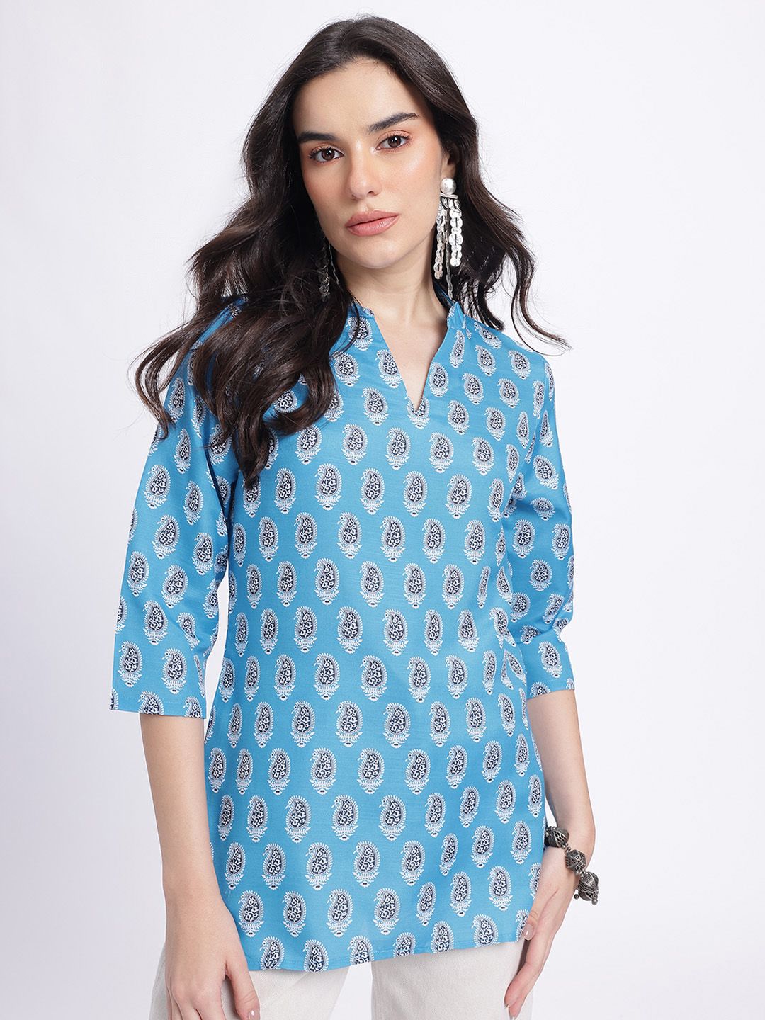 Anouk Rustic Paisley Printed Mandarin Collar Straight Kurti-picture-14
