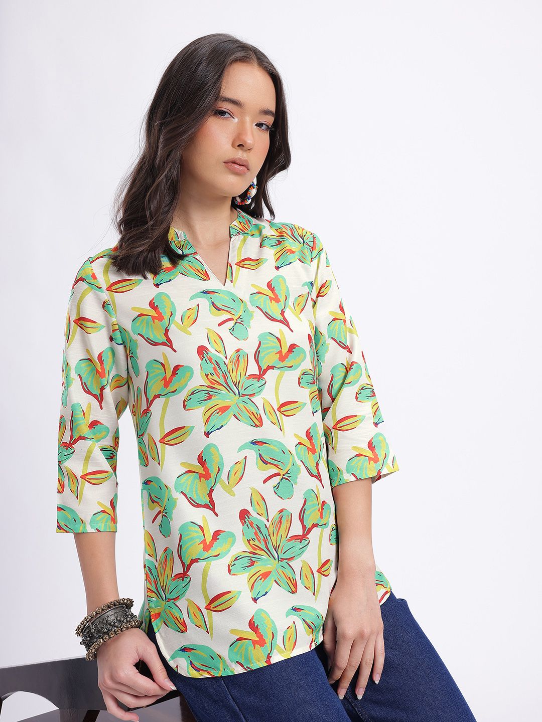 Anouk Rustic Floral Print Straight Kurti-picture-28