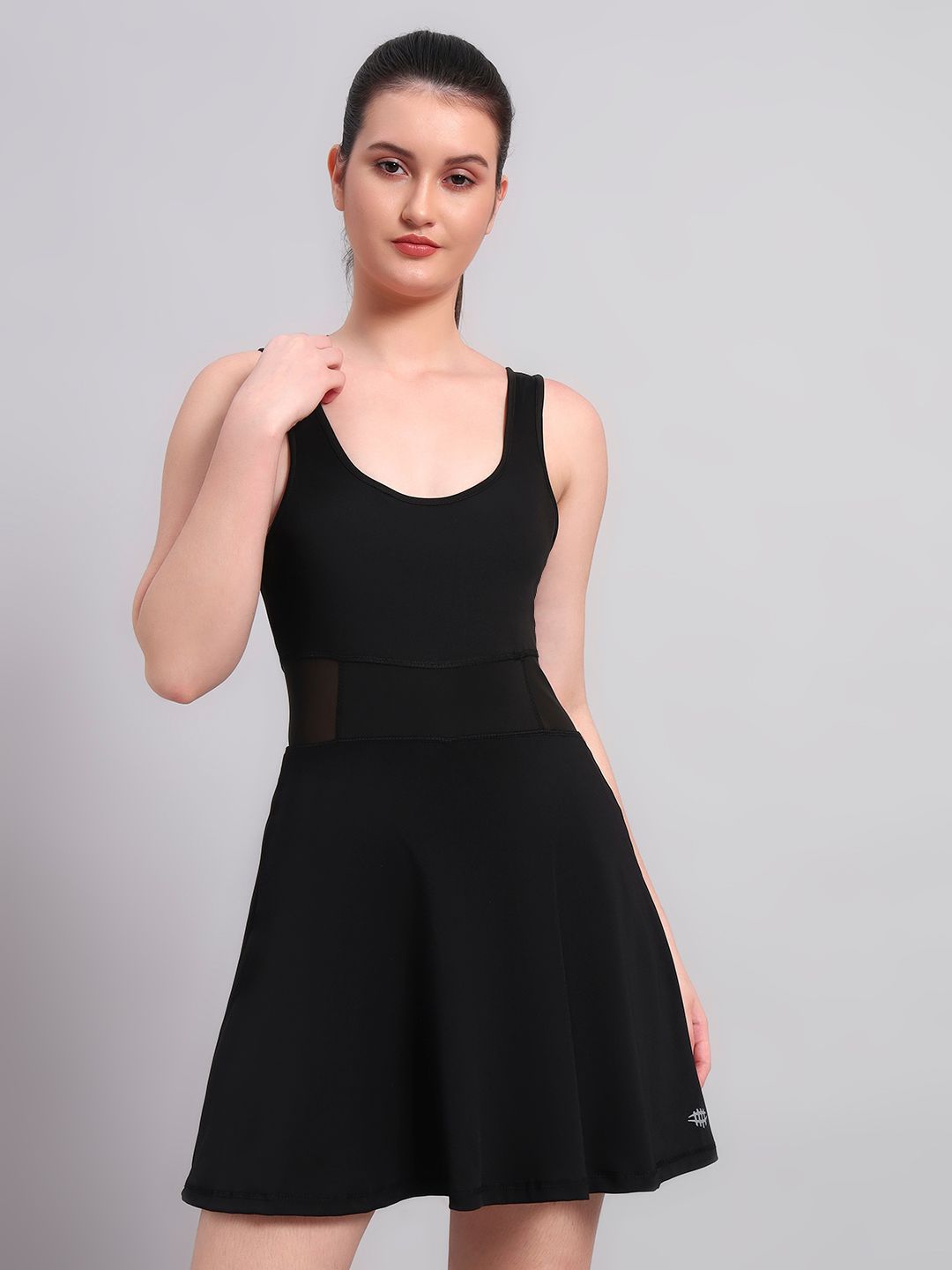 CLOTHWIK COLLECTION Women Round Neck Shoulder Straps Workout Skirt Jumpsuit-picture-17