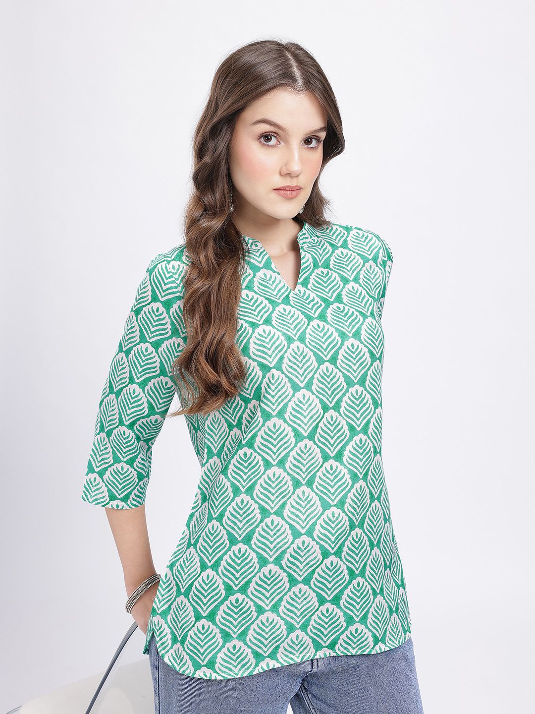 Anouk Rustic Printed Curved Hem Kurti-picture-13