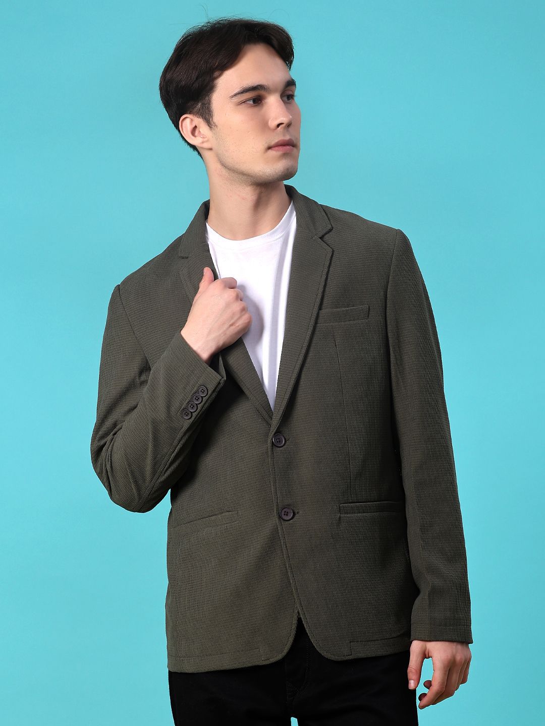 V-Mart Men Solid Polyester Casual Blazers-picture-38